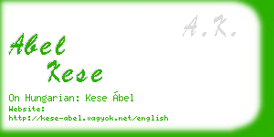 abel kese business card