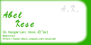 abel kese business card